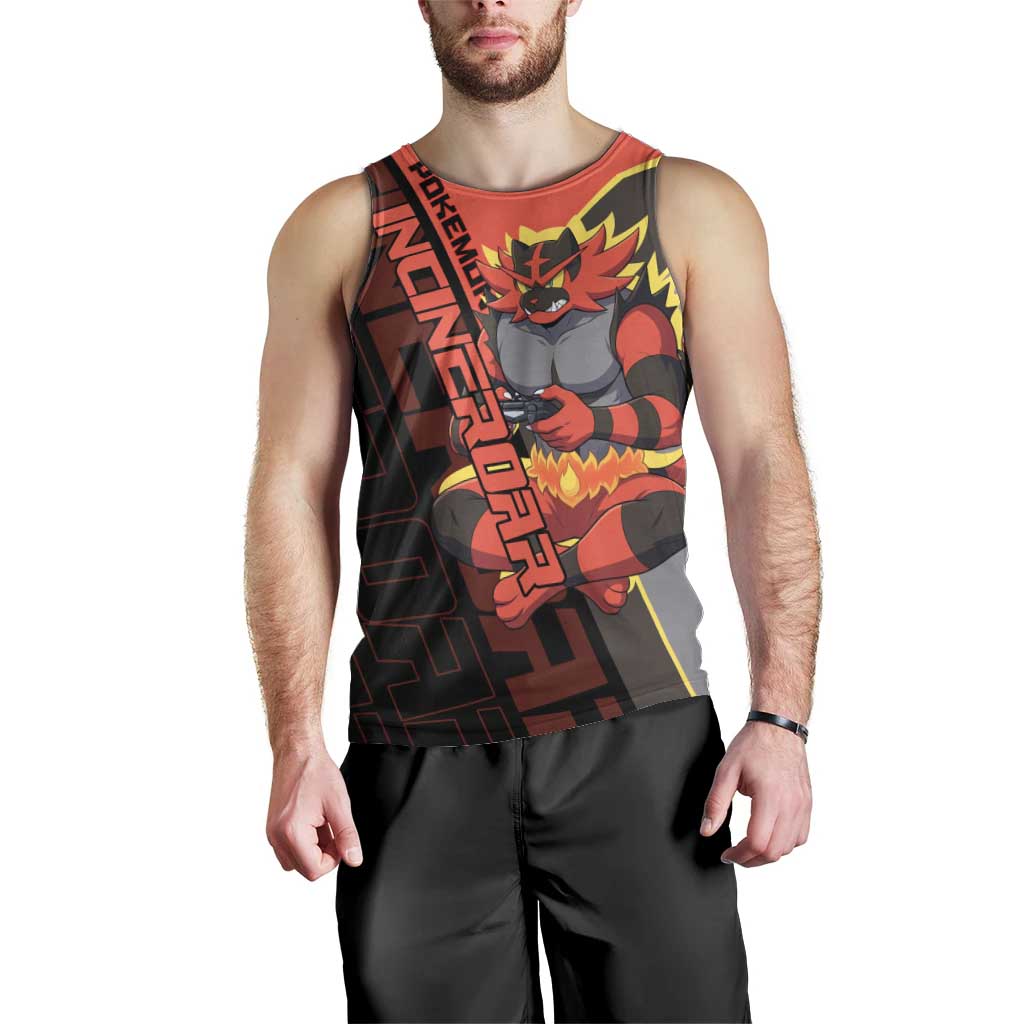 Incineroar Poké Men Tank Top Bold Retro Anime Style
