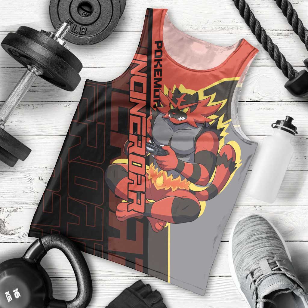 Incineroar Poké Men Tank Top Bold Retro Anime Style
