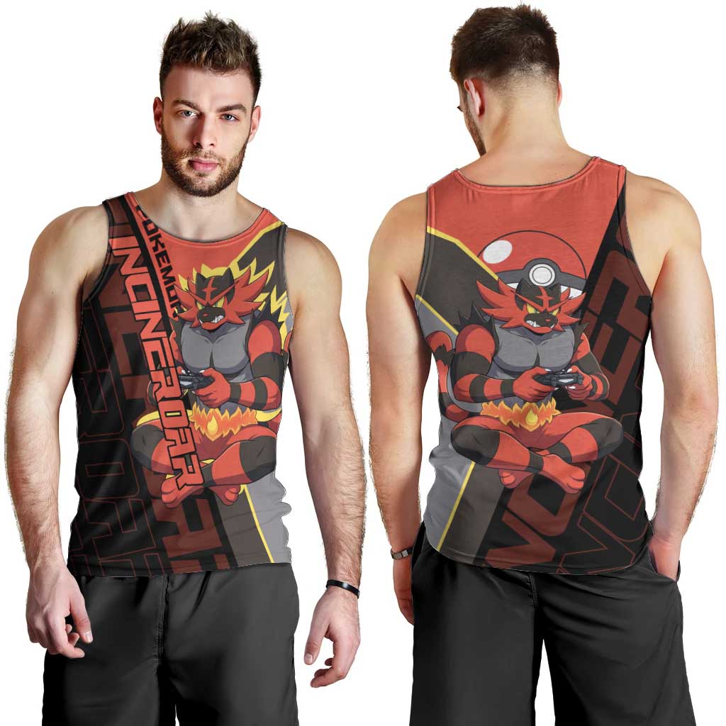 Incineroar Poké Men Tank Top Bold Retro Anime Style
