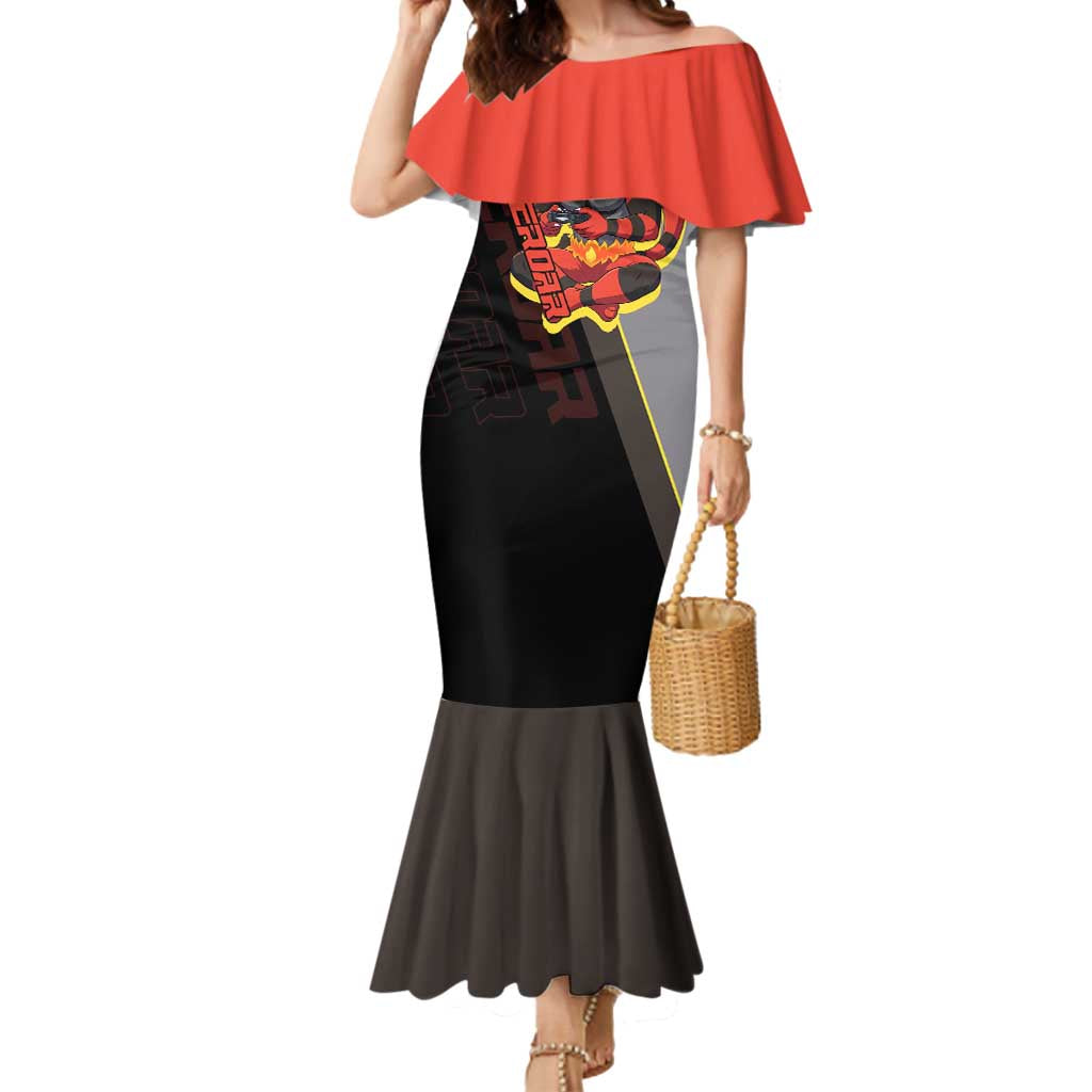 Incineroar Poké Mermaid Dress Bold Retro Anime Style