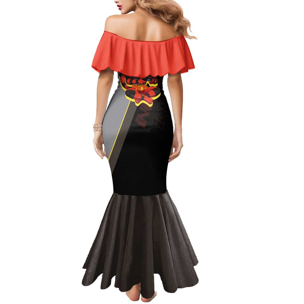Incineroar Poké Mermaid Dress Bold Retro Anime Style