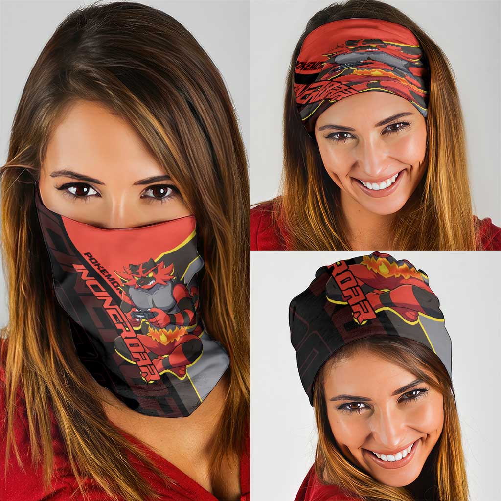 Incineroar Poké Neck Gaiter Bold Retro Anime Style
