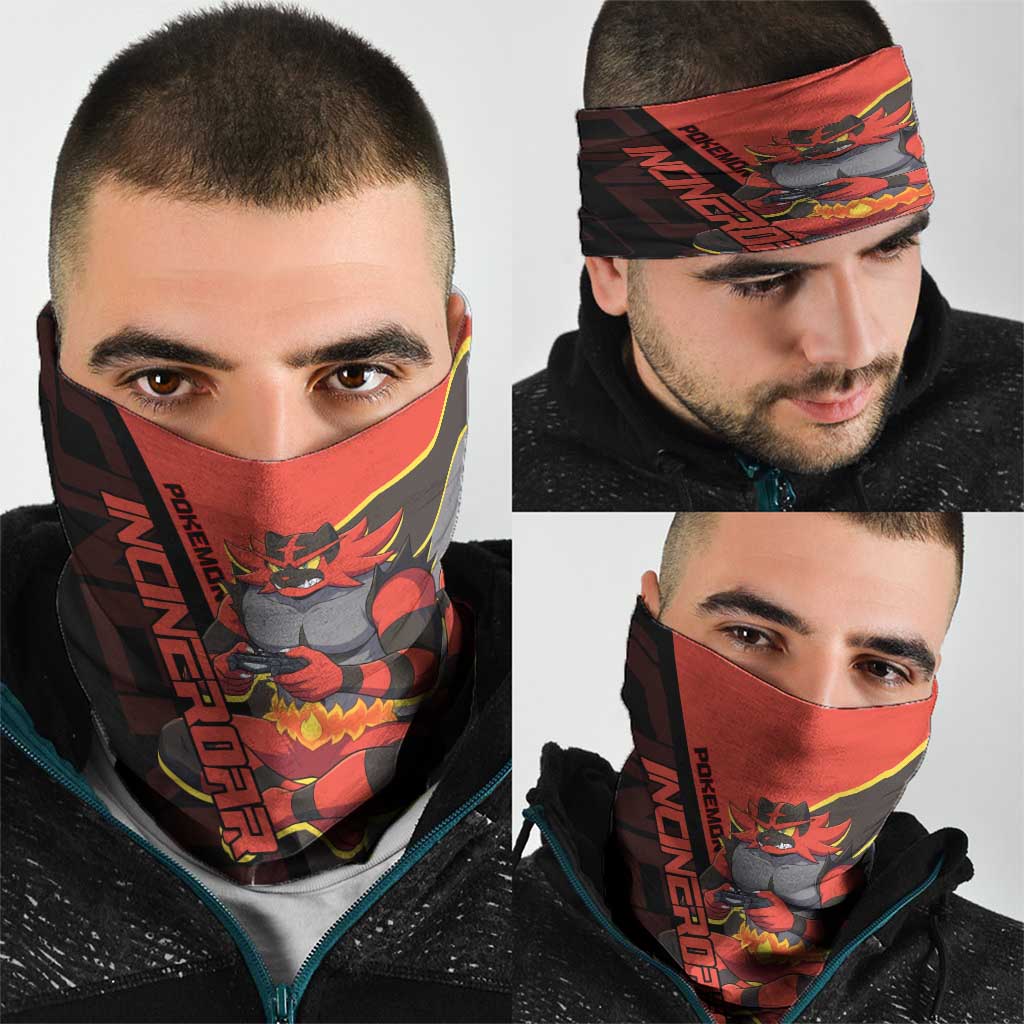 Incineroar Poké Neck Gaiter Bold Retro Anime Style