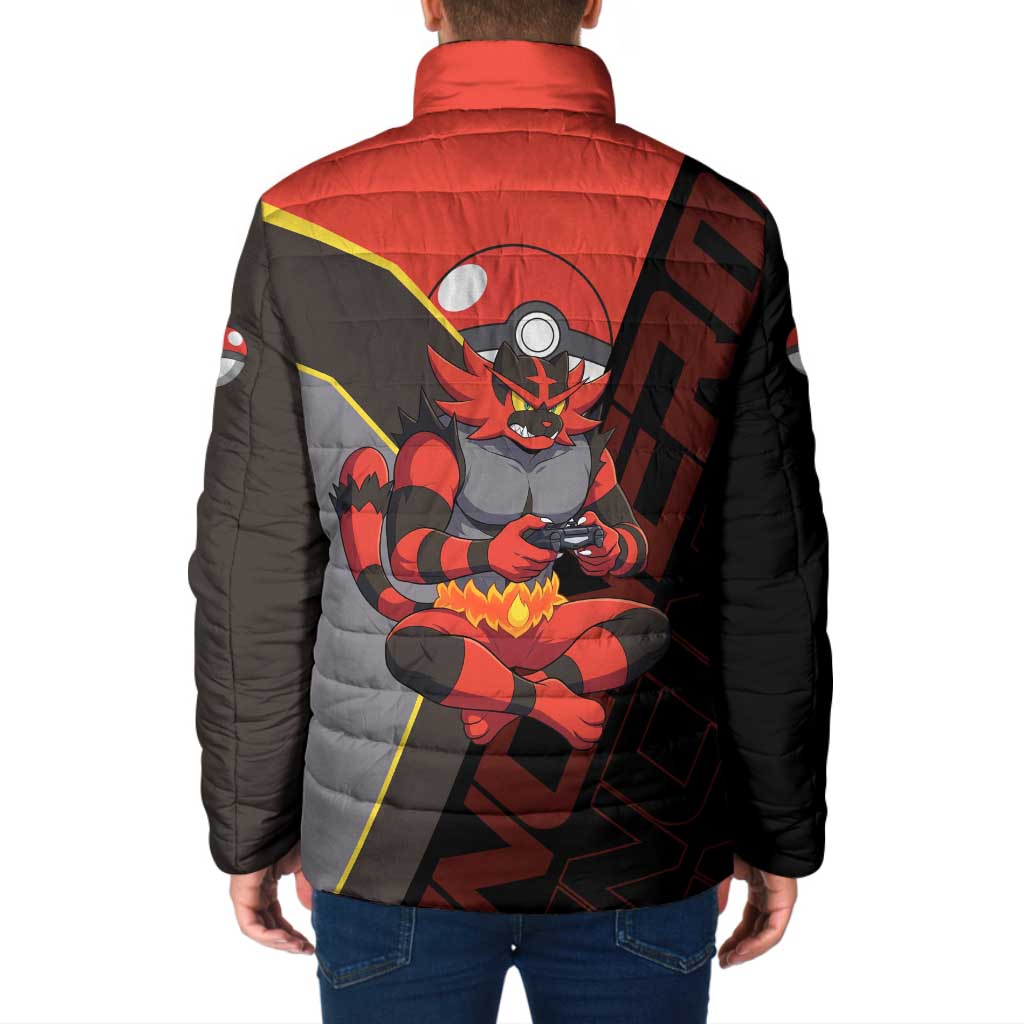 Incineroar Poké Padded Jacket Bold Retro Anime Style
