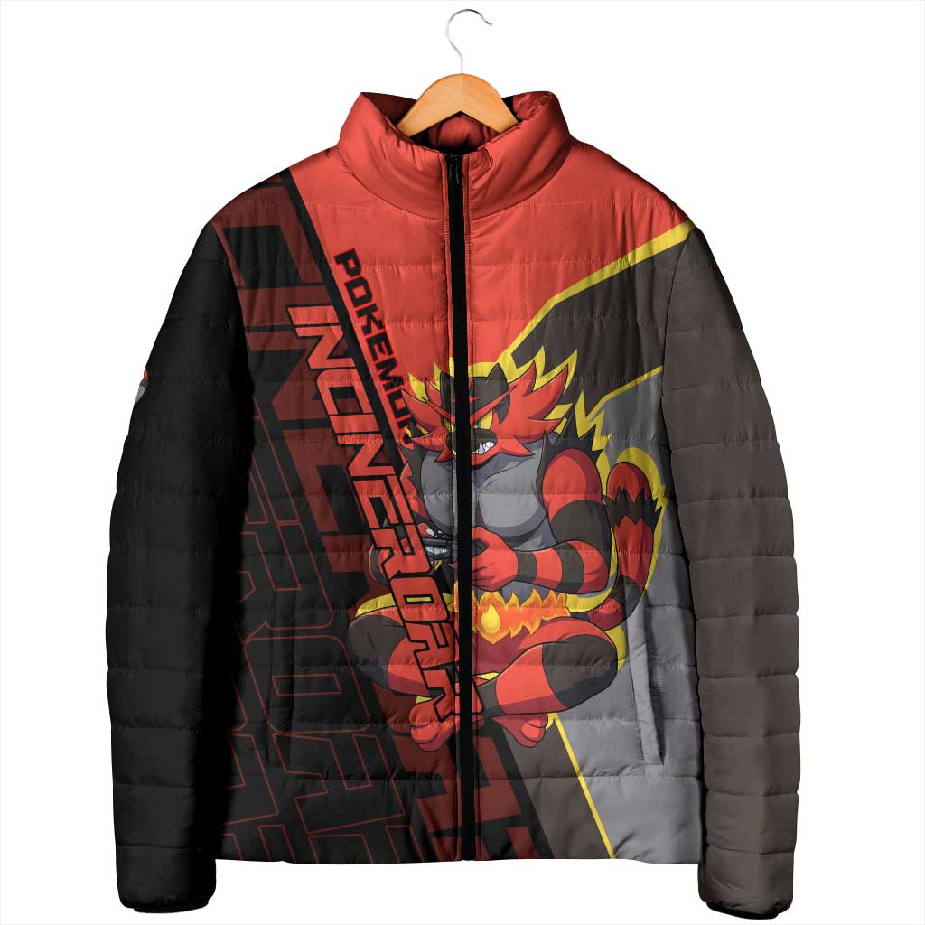 Incineroar Poké Padded Jacket Bold Retro Anime Style