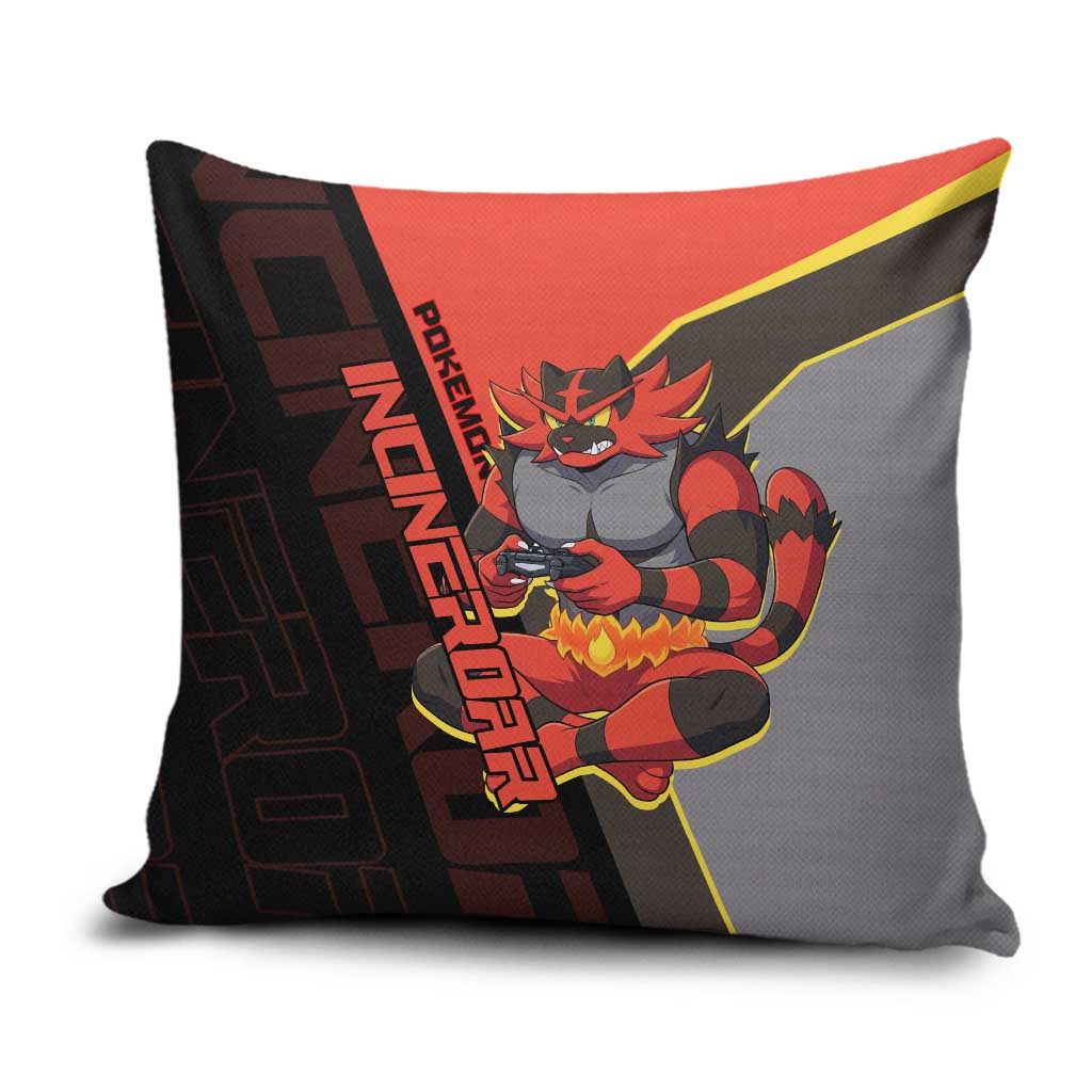 Incineroar Poké Pillow Cover Bold Retro Anime Style