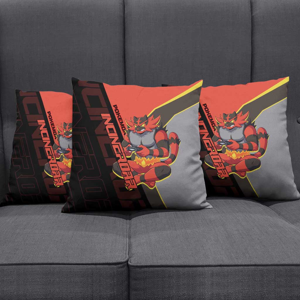 Incineroar Poké Pillow Cover Bold Retro Anime Style