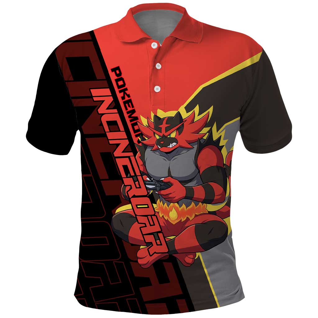 Incineroar Poké Polo Shirt Bold Retro Anime Style