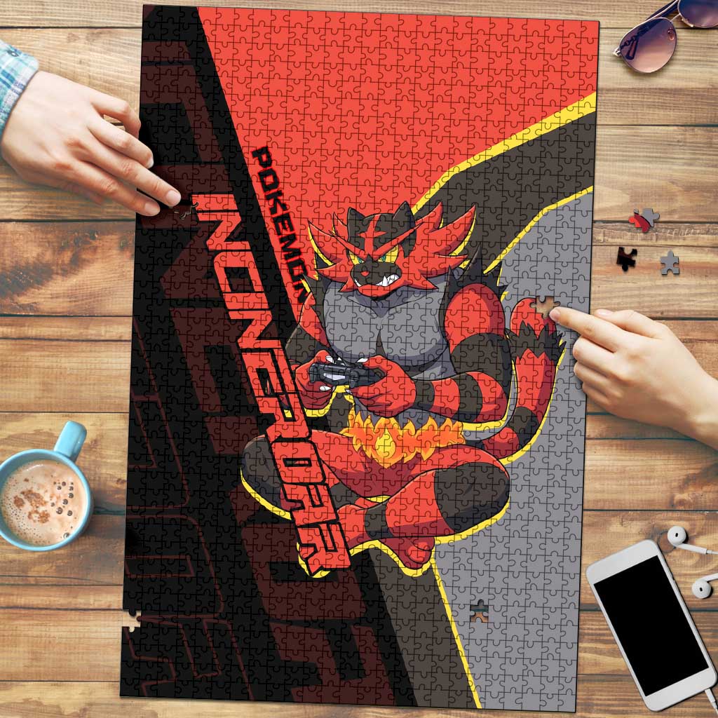 Incineroar Poké Puzzle Bold Retro Anime Style