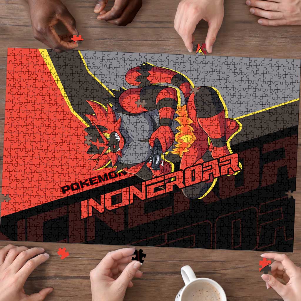 Incineroar Poké Puzzle Bold Retro Anime Style