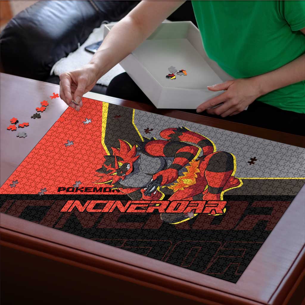 Incineroar Poké Puzzle Bold Retro Anime Style