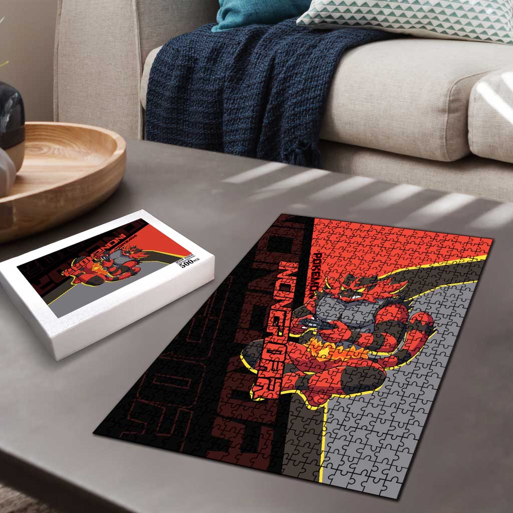 Incineroar Poké Puzzle Bold Retro Anime Style