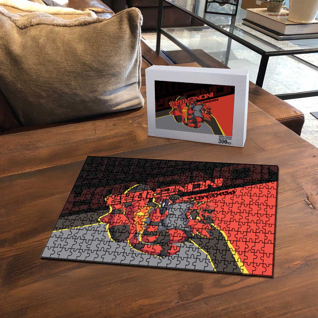 Incineroar Poké Puzzle Bold Retro Anime Style