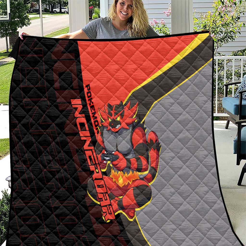 Incineroar Poké Quilt Bold Retro Anime Style