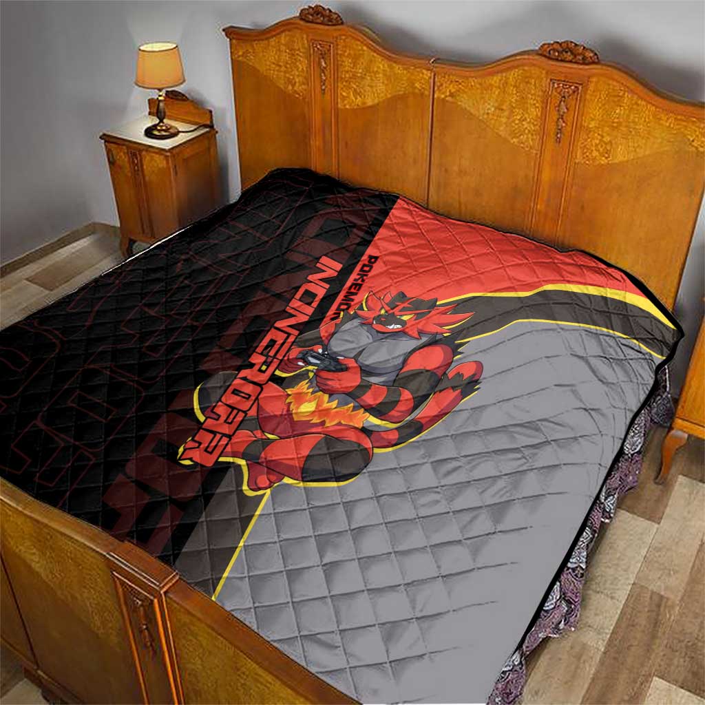 Incineroar Poké Quilt Bold Retro Anime Style