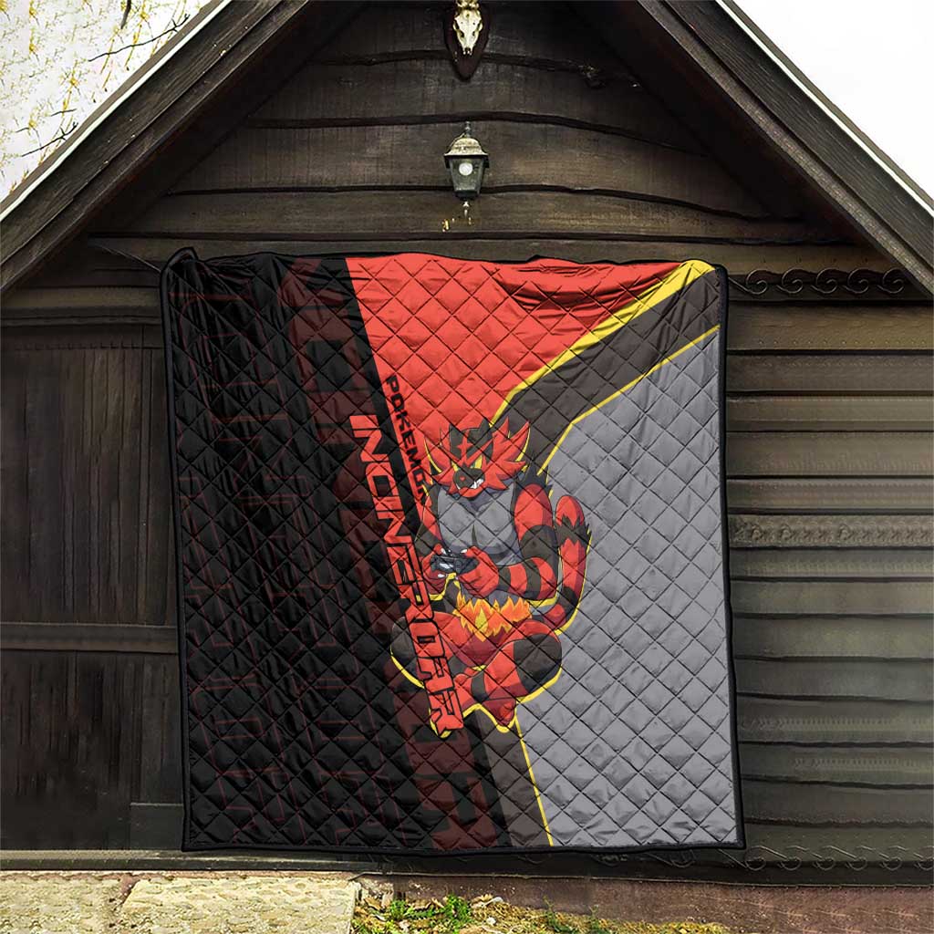 Incineroar Poké Quilt Bold Retro Anime Style