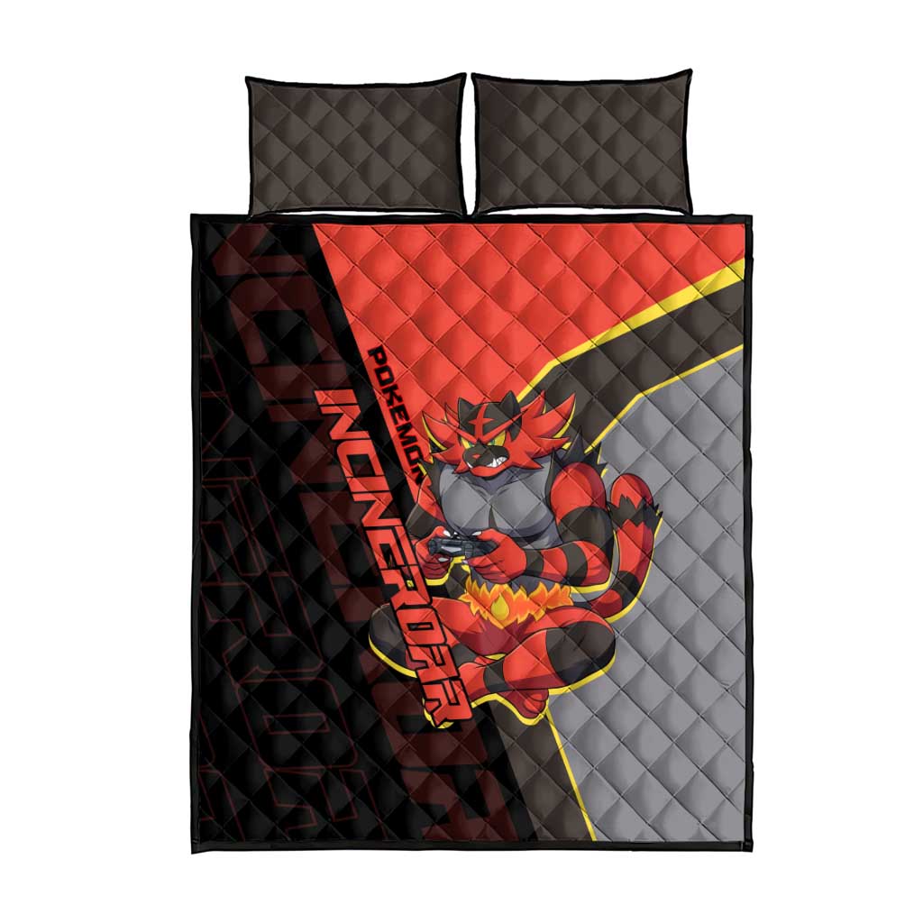 Incineroar Poké Quilt Bed Set Bold Retro Anime Style