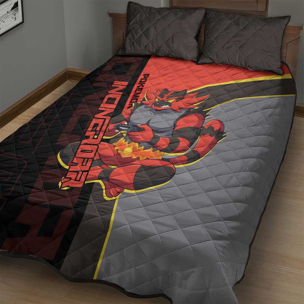 Incineroar Poké Quilt Bed Set Bold Retro Anime Style