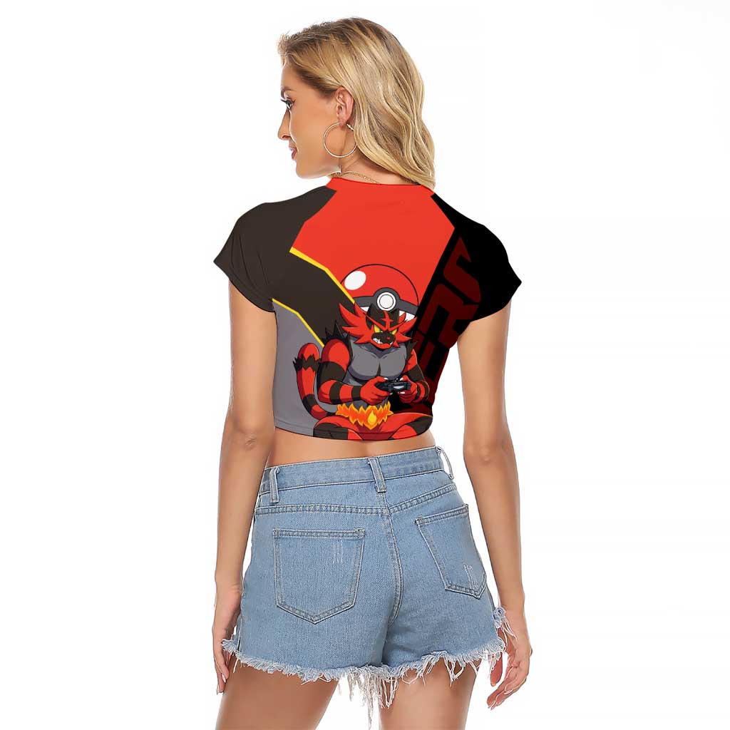 Incineroar Poké Raglan Cropped T Shirt Bold Retro Anime Style