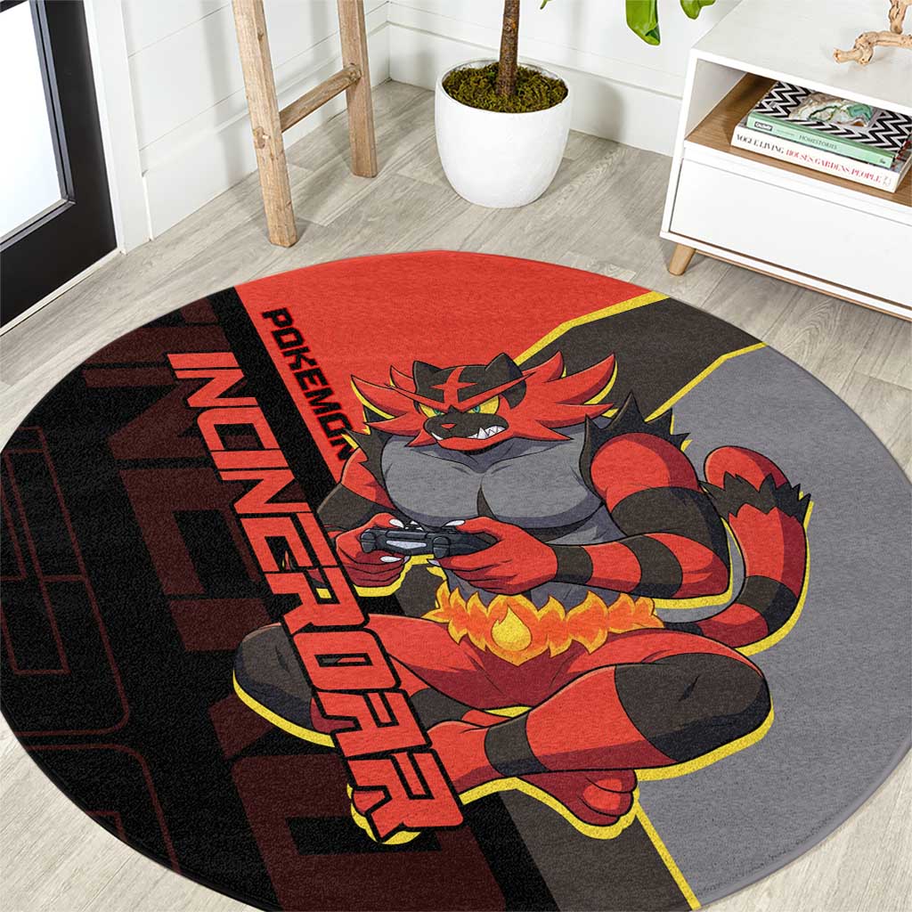 Incineroar Poké Round Carpet Bold Retro Anime Style