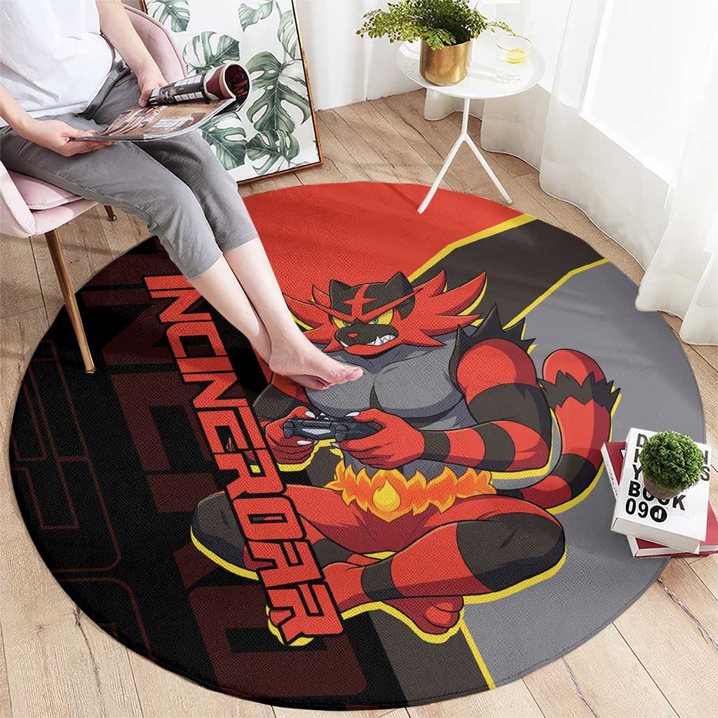 Incineroar Poké Round Carpet Bold Retro Anime Style