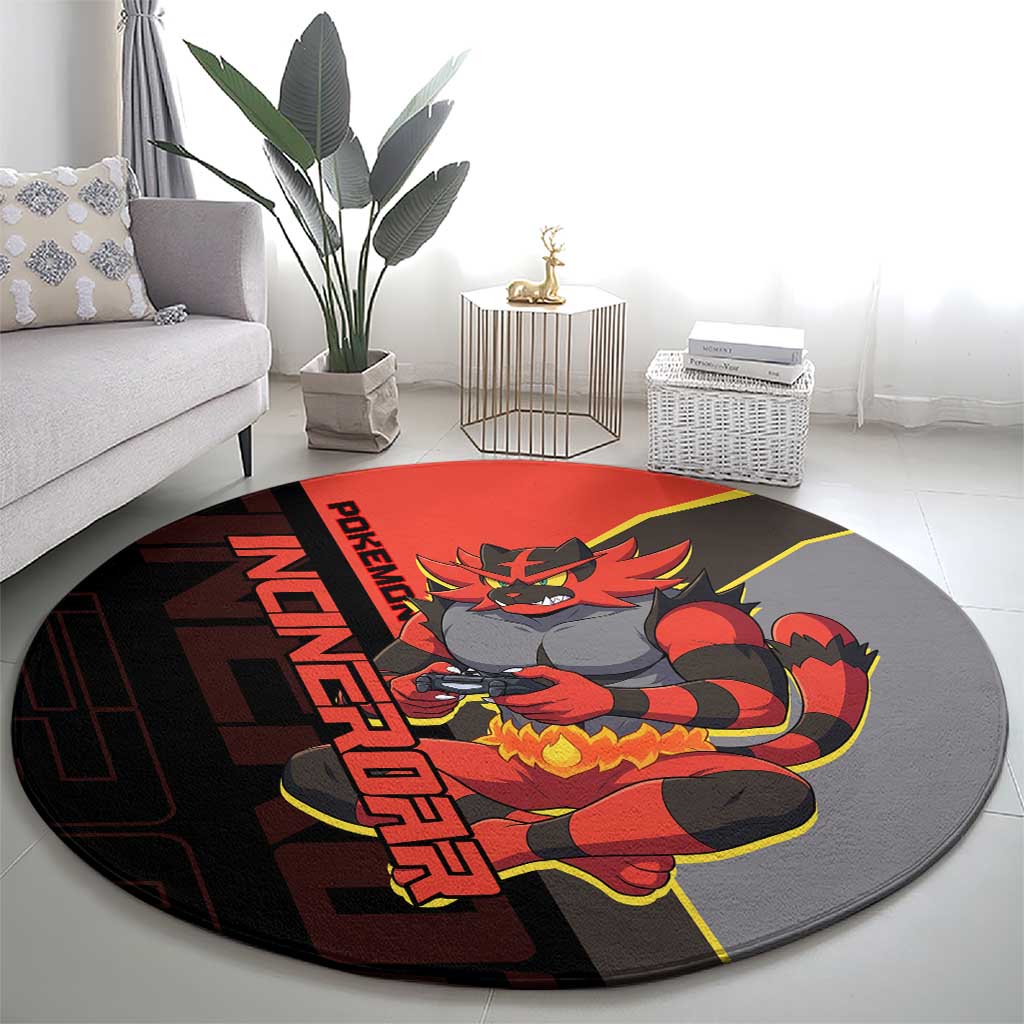 Incineroar Poké Round Carpet Bold Retro Anime Style