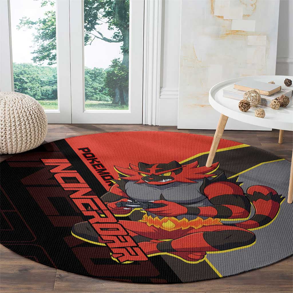 Incineroar Poké Round Carpet Bold Retro Anime Style