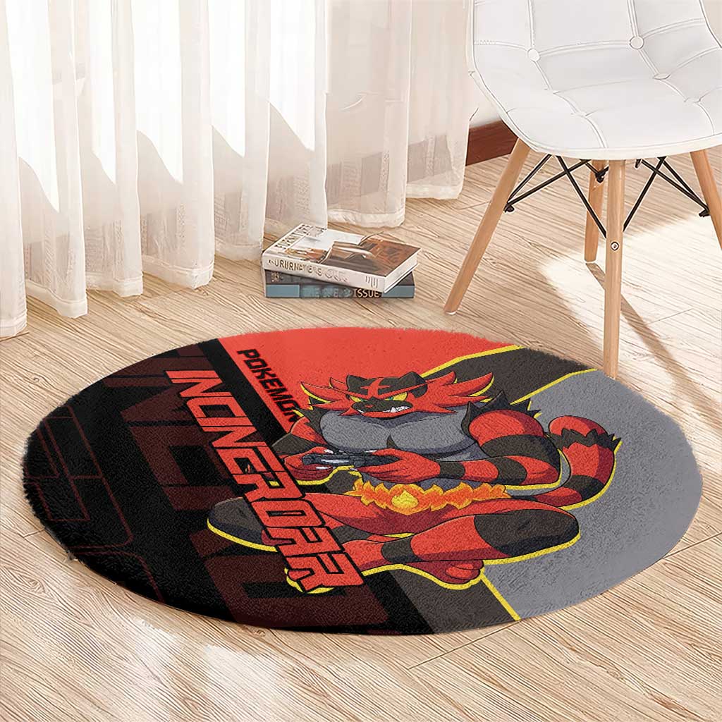 Incineroar Poké Round Carpet Bold Retro Anime Style