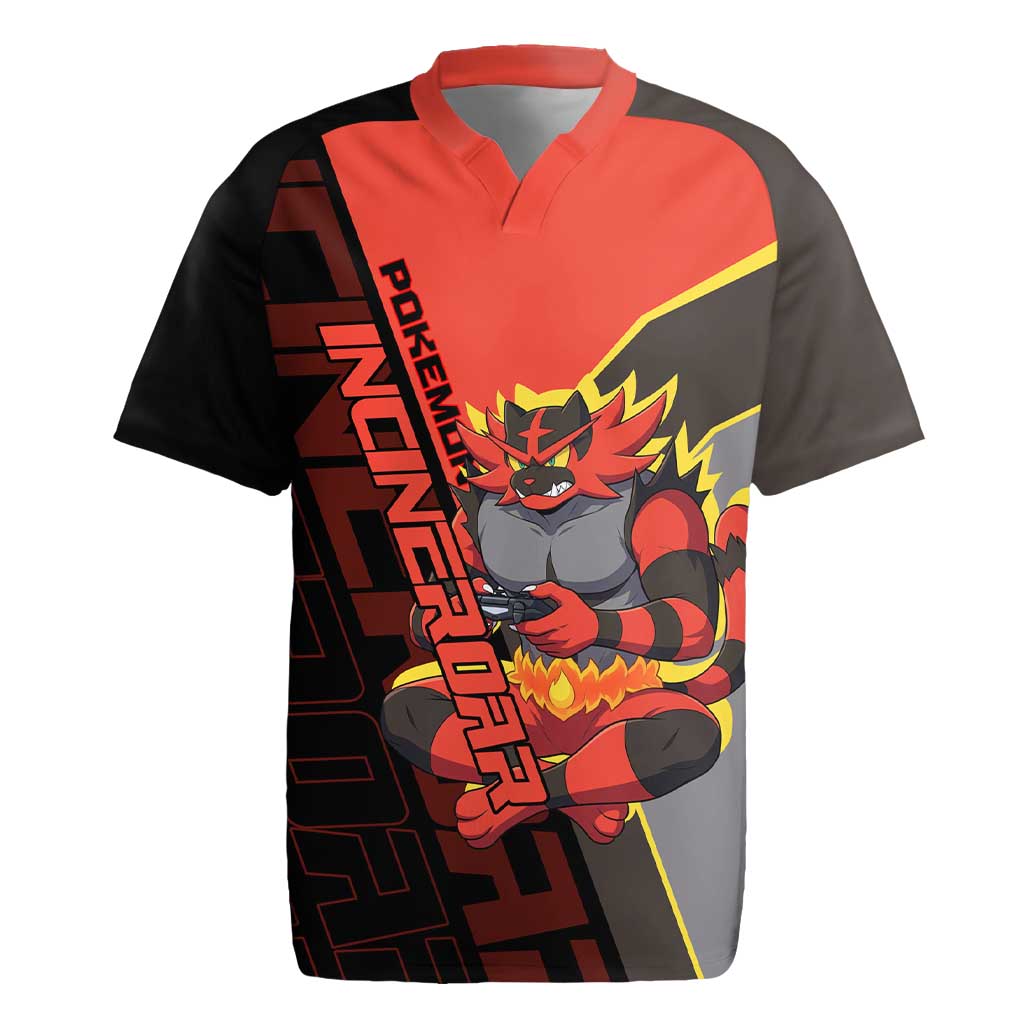 Incineroar Poké Rugby Jersey Bold Retro Anime Style