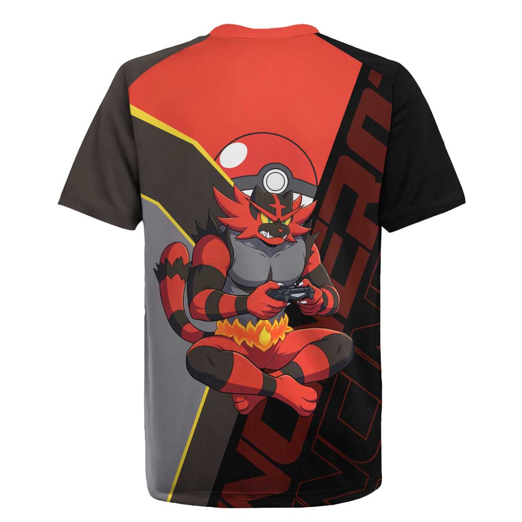 Incineroar Poké Rugby Jersey Bold Retro Anime Style