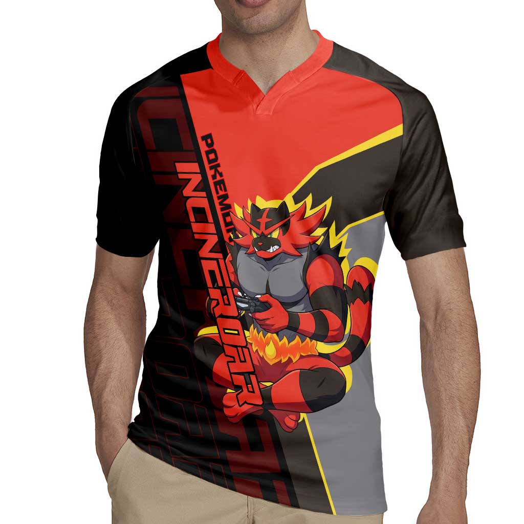 Incineroar Poké Rugby Jersey Bold Retro Anime Style