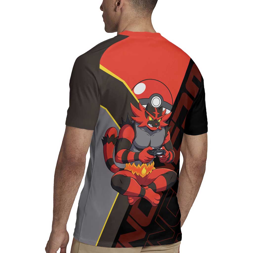 Incineroar Poké Rugby Jersey Bold Retro Anime Style