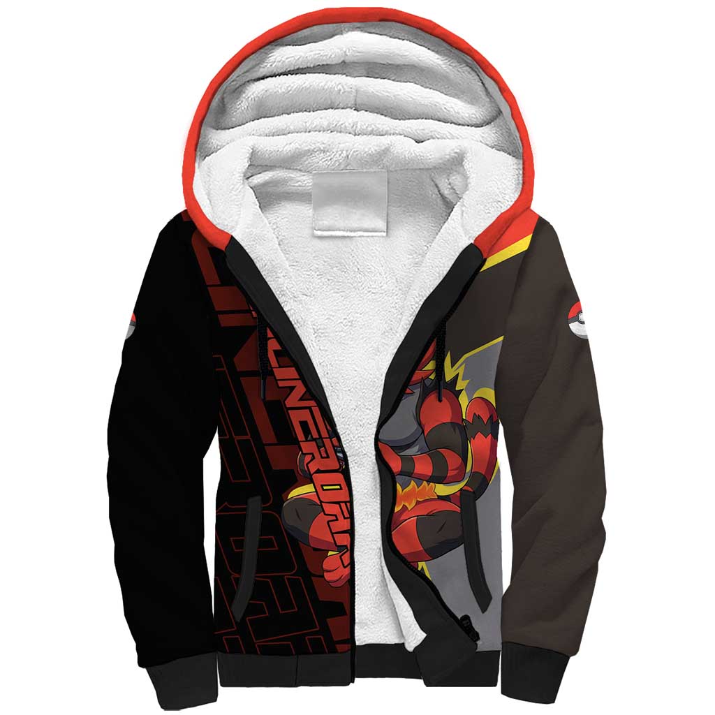 Incineroar Poké Sherpa Hoodie Bold Retro Anime Style