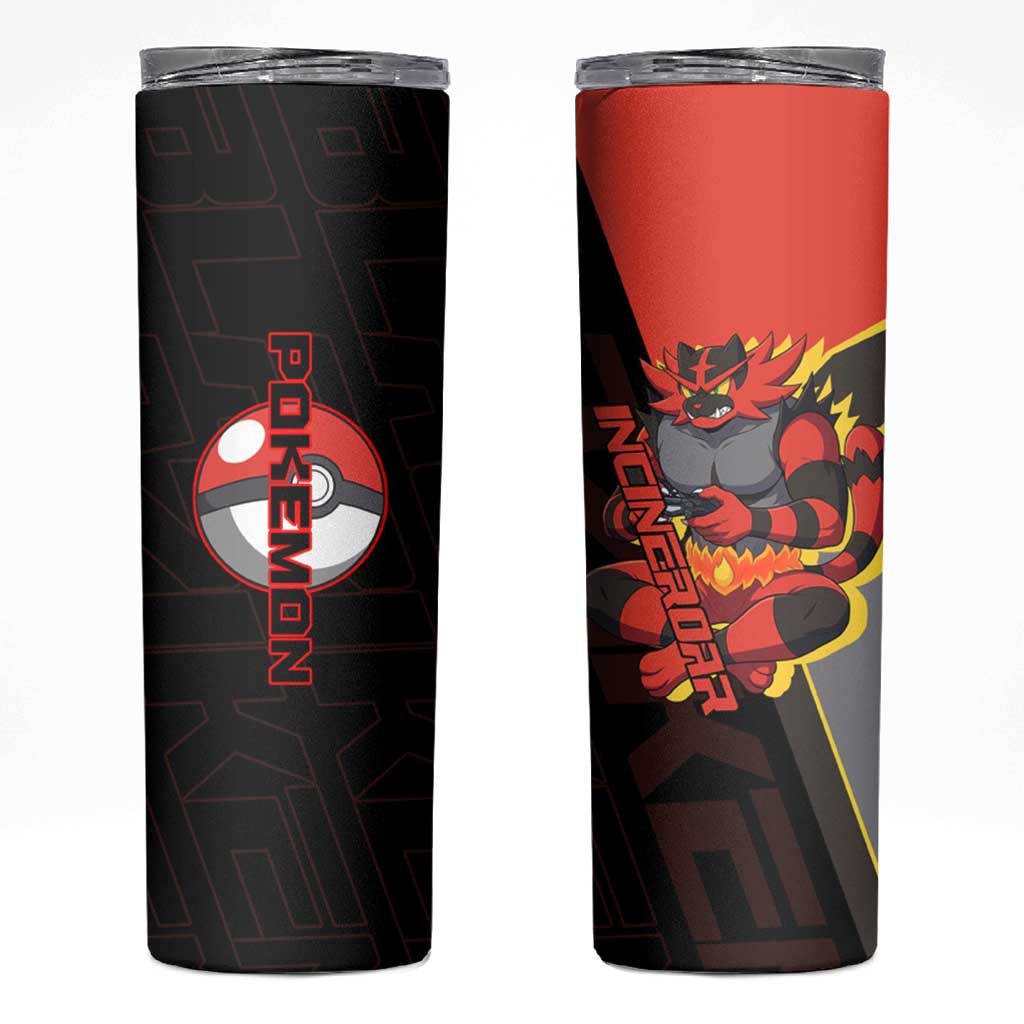 Incineroar Poké Skinny Tumbler Bold Retro Anime Style