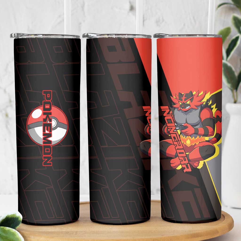 Incineroar Poké Skinny Tumbler Bold Retro Anime Style