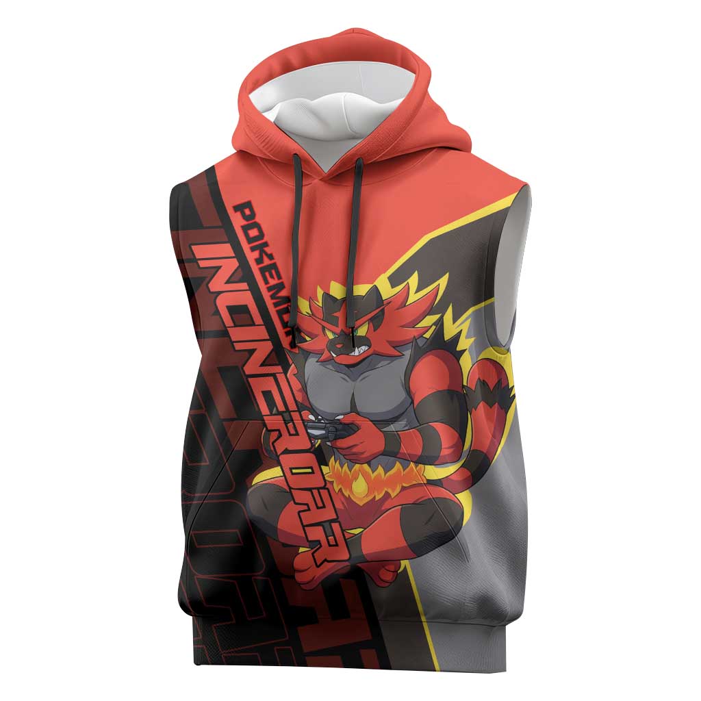 Incineroar Poké Sleeveless Hoodie Bold Retro Anime Style