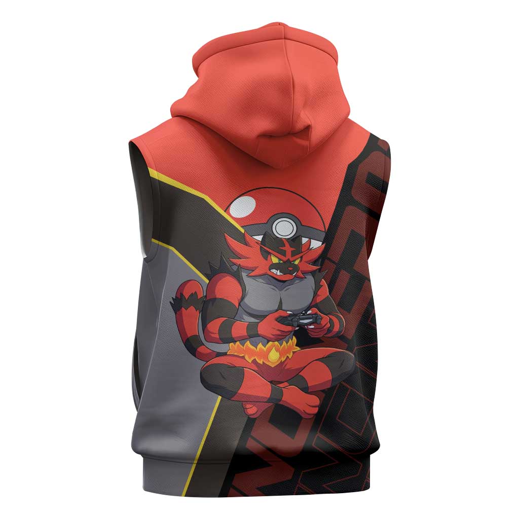 Incineroar Poké Sleeveless Hoodie Bold Retro Anime Style