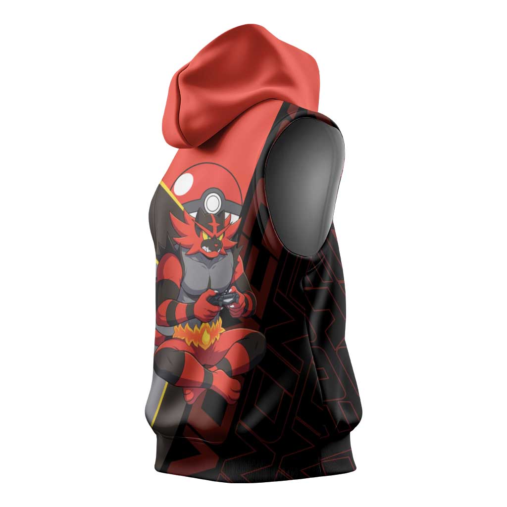 Incineroar Poké Sleeveless Hoodie Bold Retro Anime Style