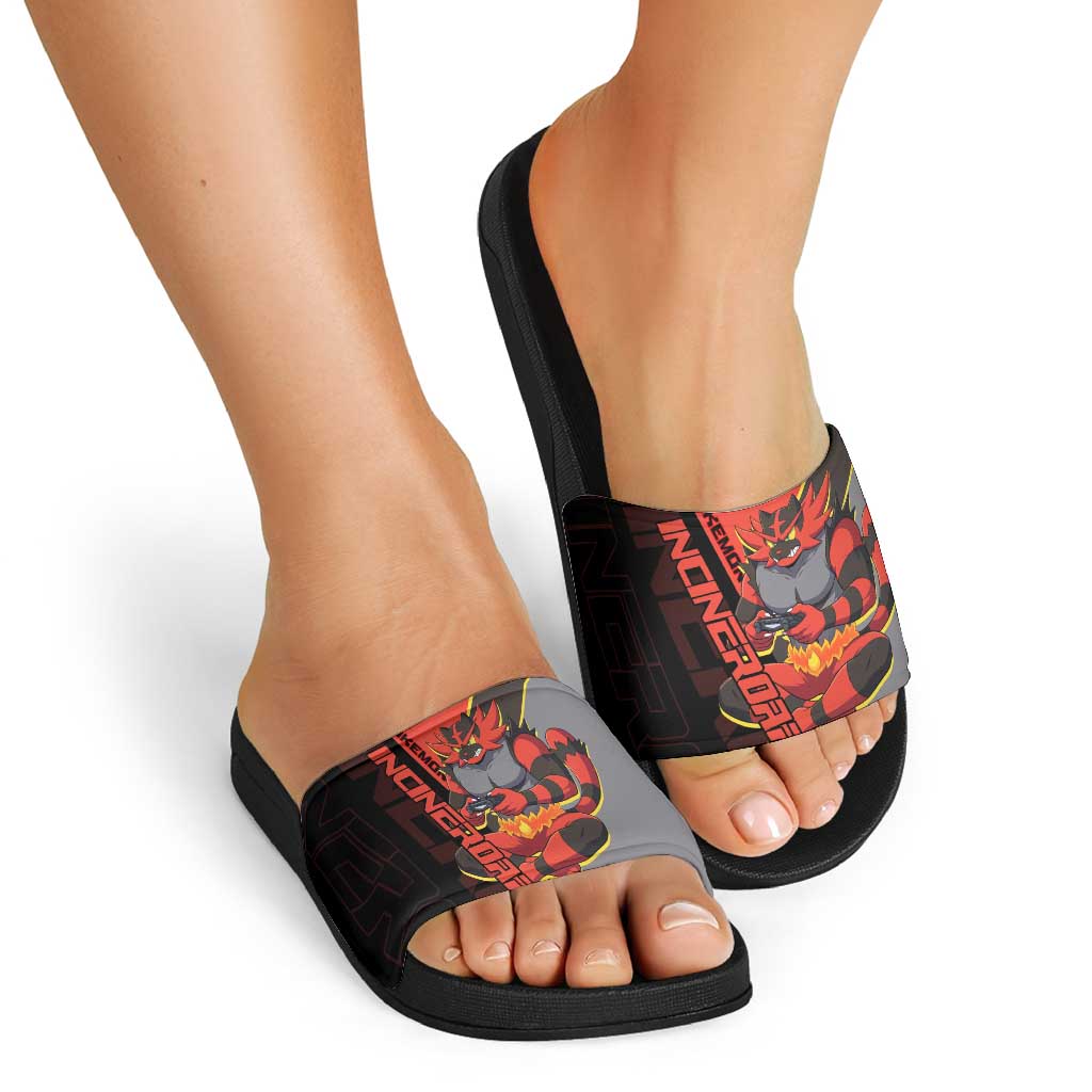 Incineroar Poké Slide Sandals Bold Retro Anime Style