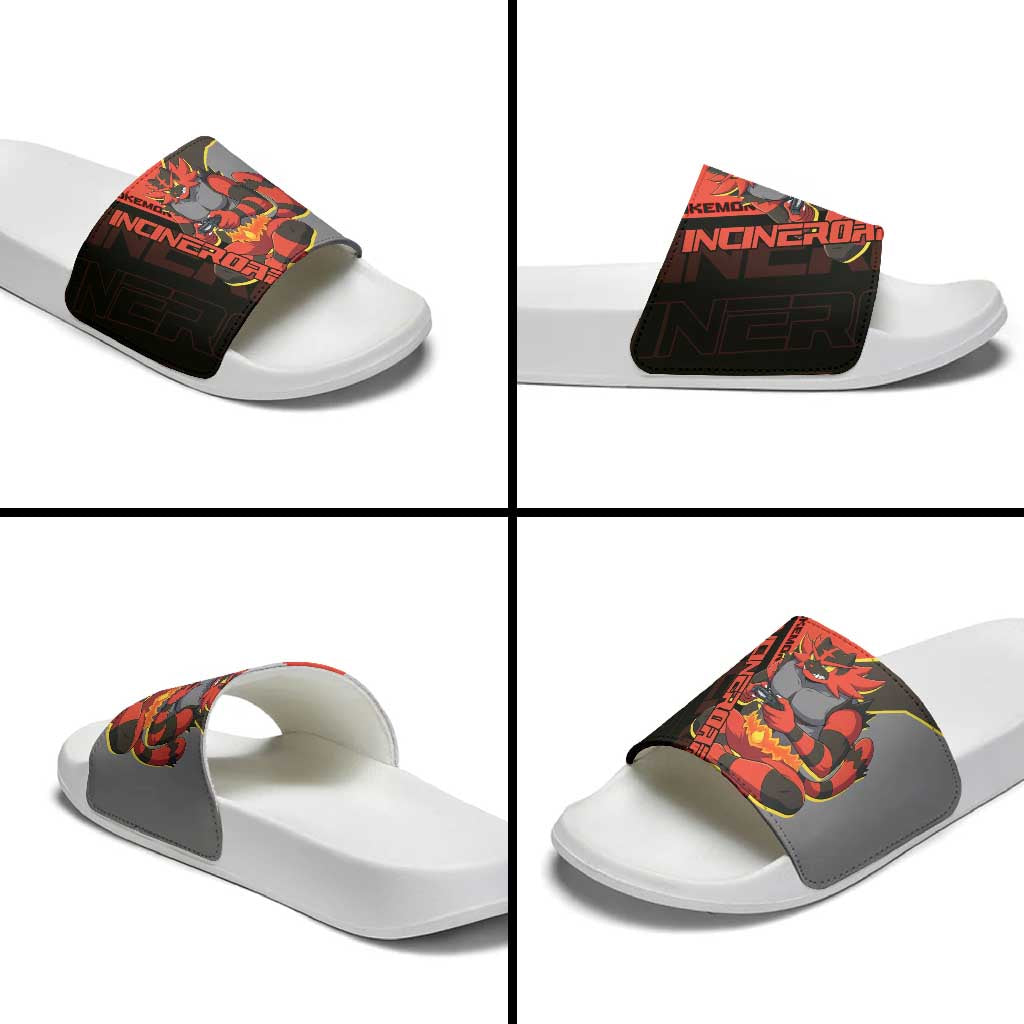 Incineroar Poké Slide Sandals Bold Retro Anime Style
