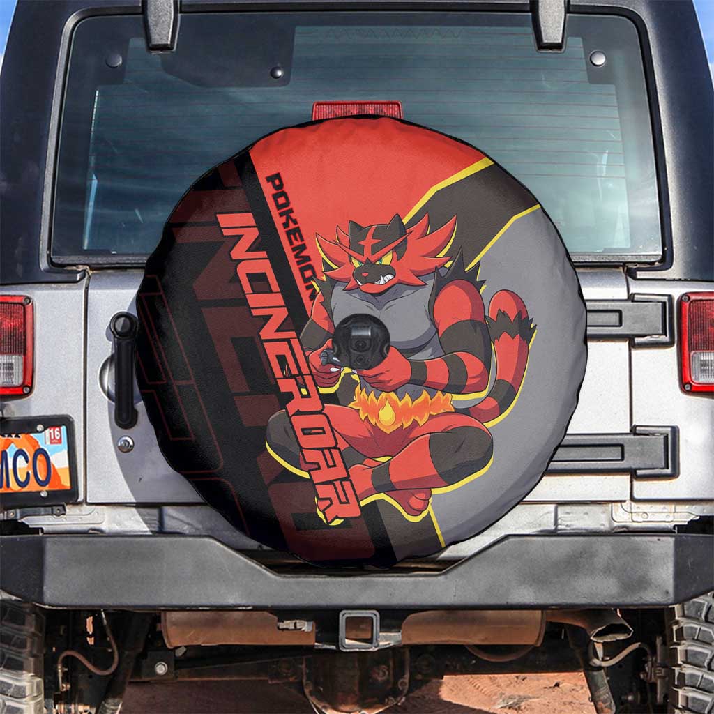 Incineroar Poké Spare Tire Cover Bold Retro Anime Style