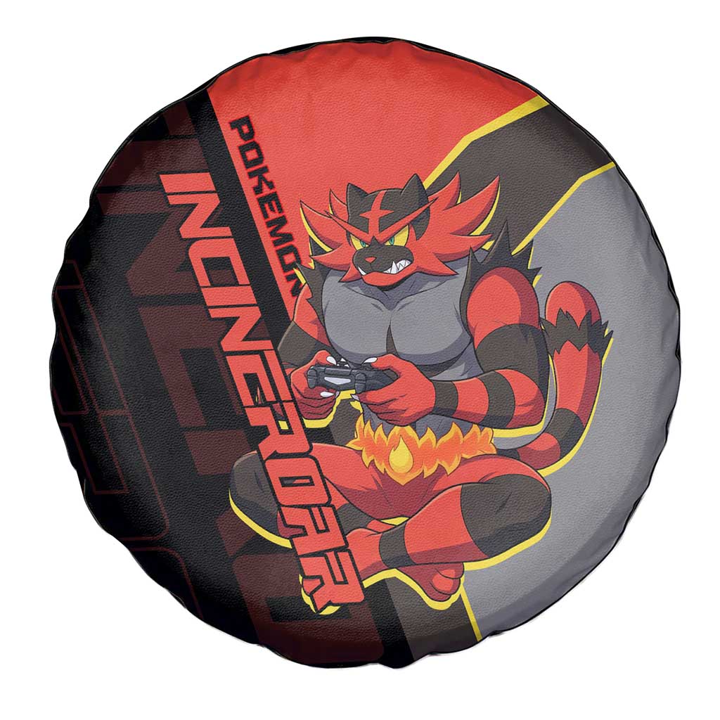 Incineroar Poké Spare Tire Cover Bold Retro Anime Style