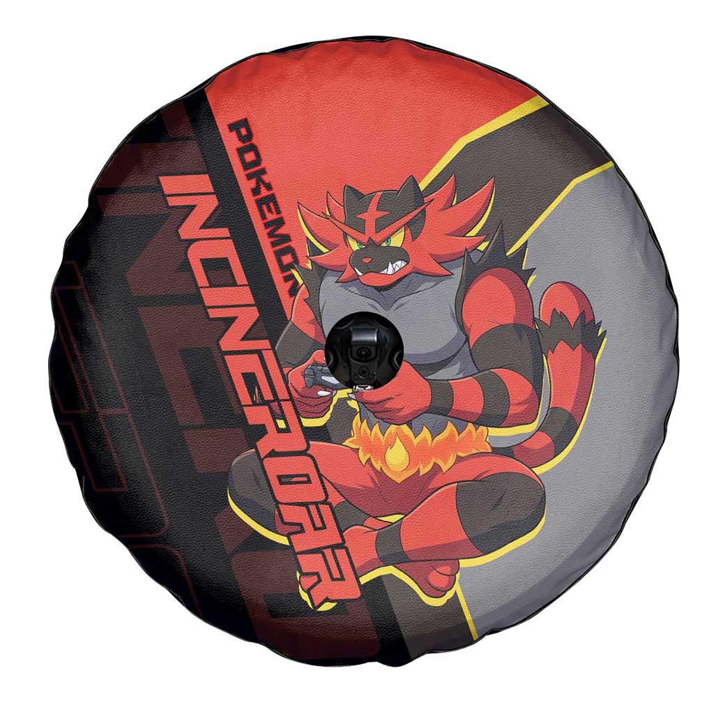 Incineroar Poké Spare Tire Cover Bold Retro Anime Style