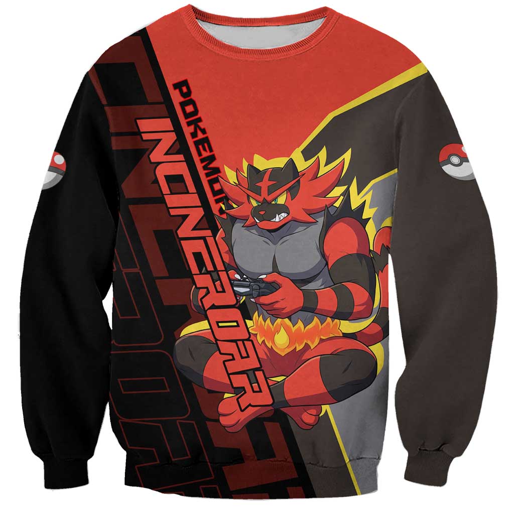 Incineroar Poké Sweatshirt Bold Retro Anime Style