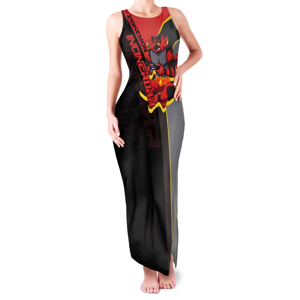 Incineroar Poké Tank Maxi Dress Bold Retro Anime Style