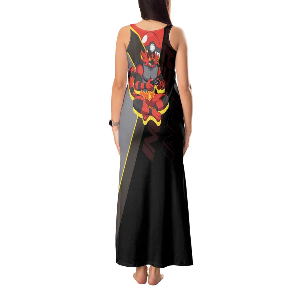Incineroar Poké Tank Maxi Dress Bold Retro Anime Style