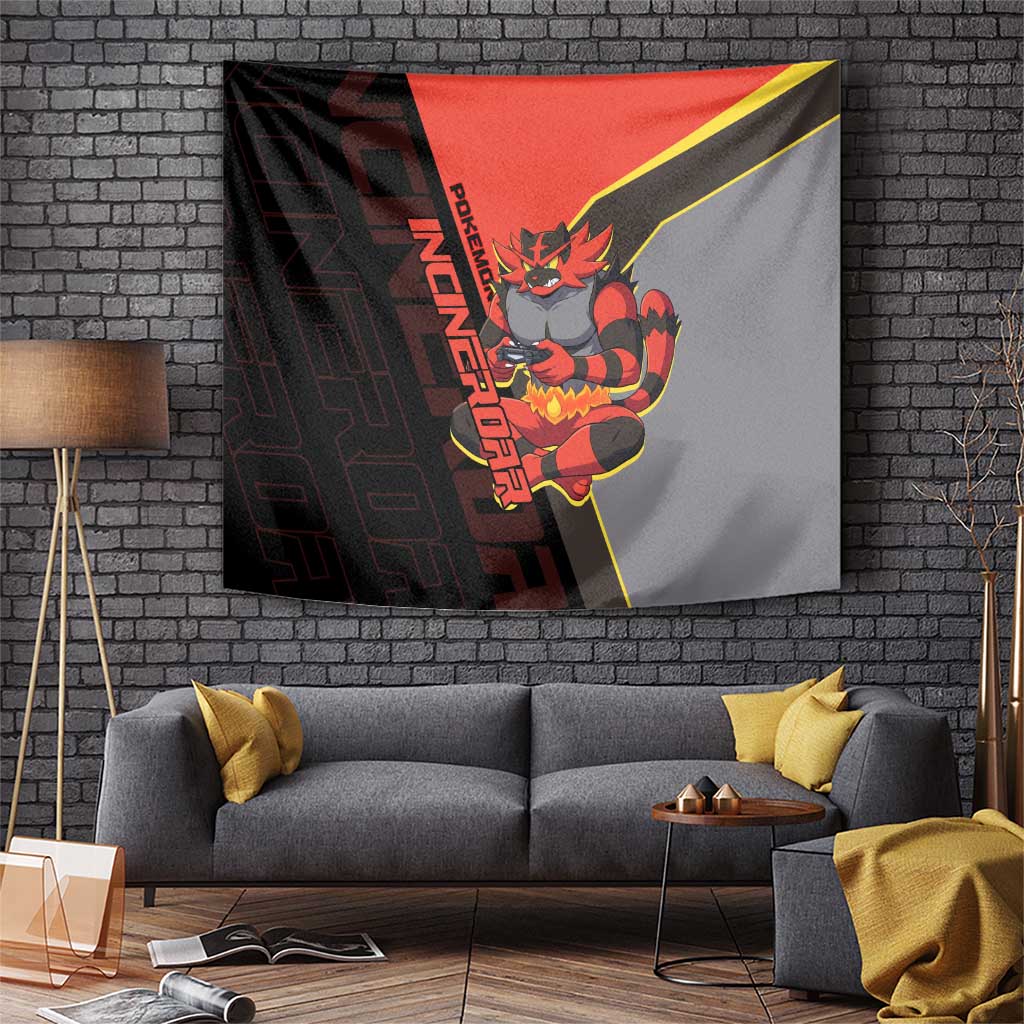 Incineroar Poké Tapestry Bold Retro Anime Style