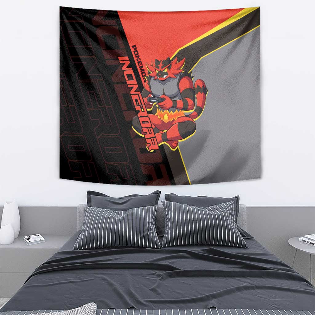 Incineroar Poké Tapestry Bold Retro Anime Style