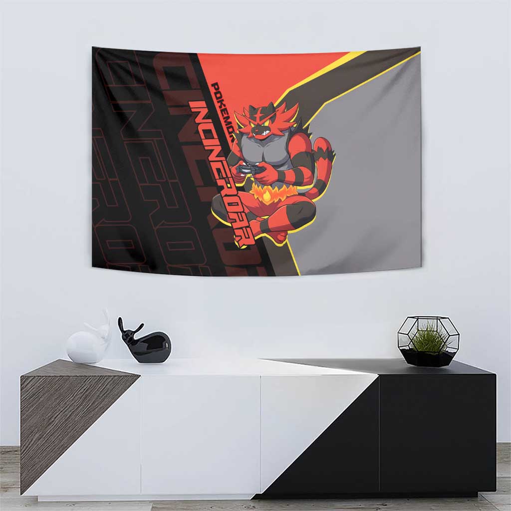 Incineroar Poké Tapestry Bold Retro Anime Style