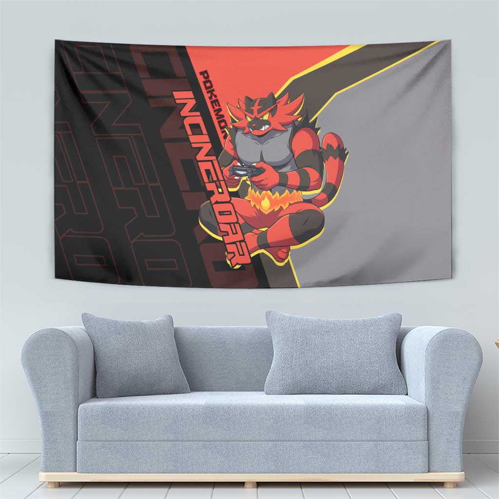 Incineroar Poké Tapestry Bold Retro Anime Style